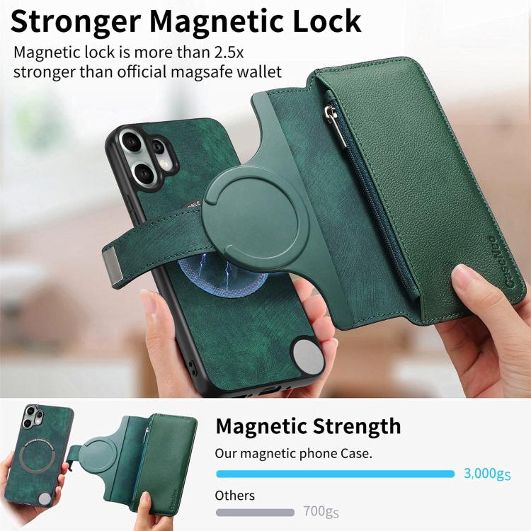 For Nothing CMF Phone 2 Pro CaseNeo MagSafe RFID Anti-theft Zipper Wallet Retro Leather Phone Case