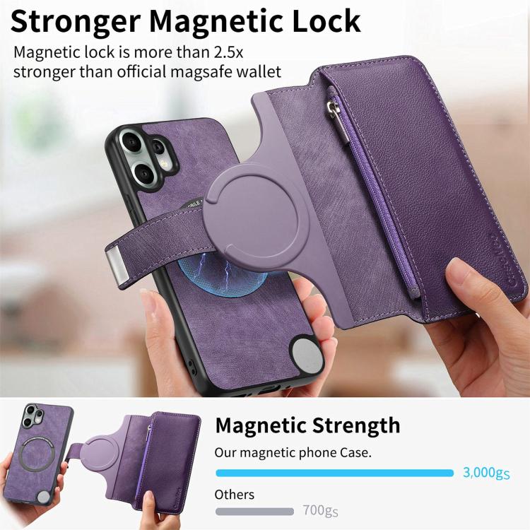 For Nothing CMF Phone 2 Pro CaseNeo MagSafe RFID Anti-theft Zipper Wallet Retro Leather Phone Case