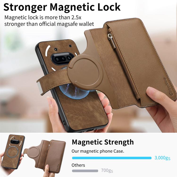 For Nothing Phone 3a CaseNeo MagSafe RFID Anti-theft Zipper Wallet Retro Leather Phone Case