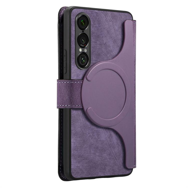 For Sony Xperia 1 VII CaseNeo MagSafe RFID Anti-theft Zipper Wallet Retro Leather Phone Case