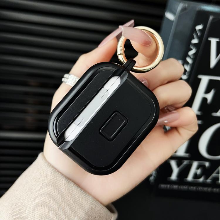 For AirPods 3 Leopard Print Folding Holder Earbuds Protective Case with Mirror