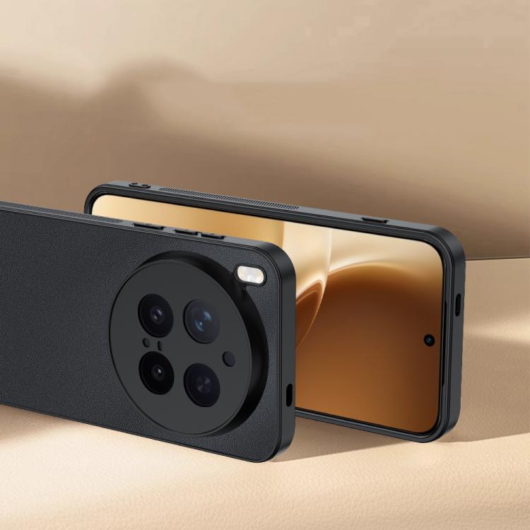 For vivo X300 Ultra-thin Plain Skin Leather Phone Case