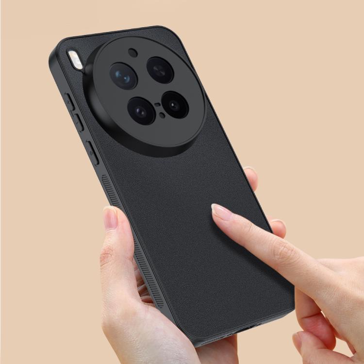 For vivo X300 Ultra-thin Plain Skin Leather Phone Case