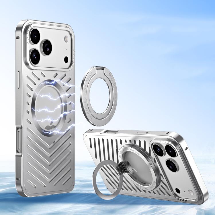 For iPhone 17 Pro Max Cooling MagSafe Magnetic Holder Metal Phone Case