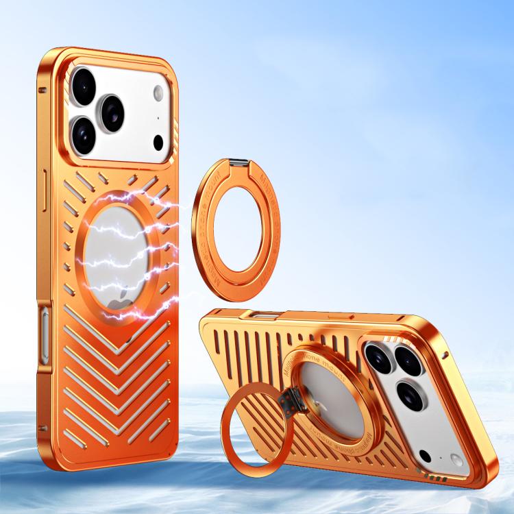 For iPhone 17 Pro Cooling MagSafe Magnetic Holder Metal Phone Case