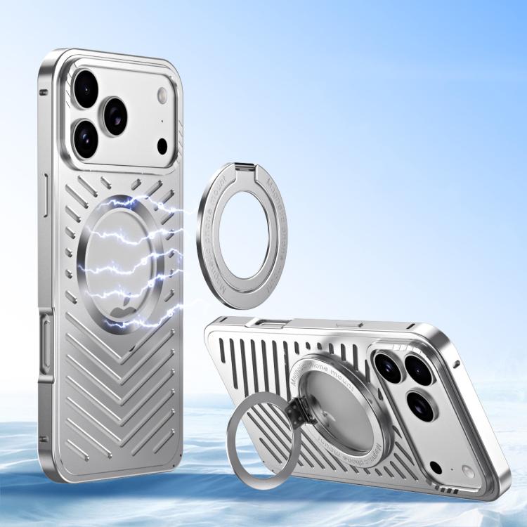 For iPhone 17 Pro Cooling MagSafe Magnetic Holder Metal Phone Case
