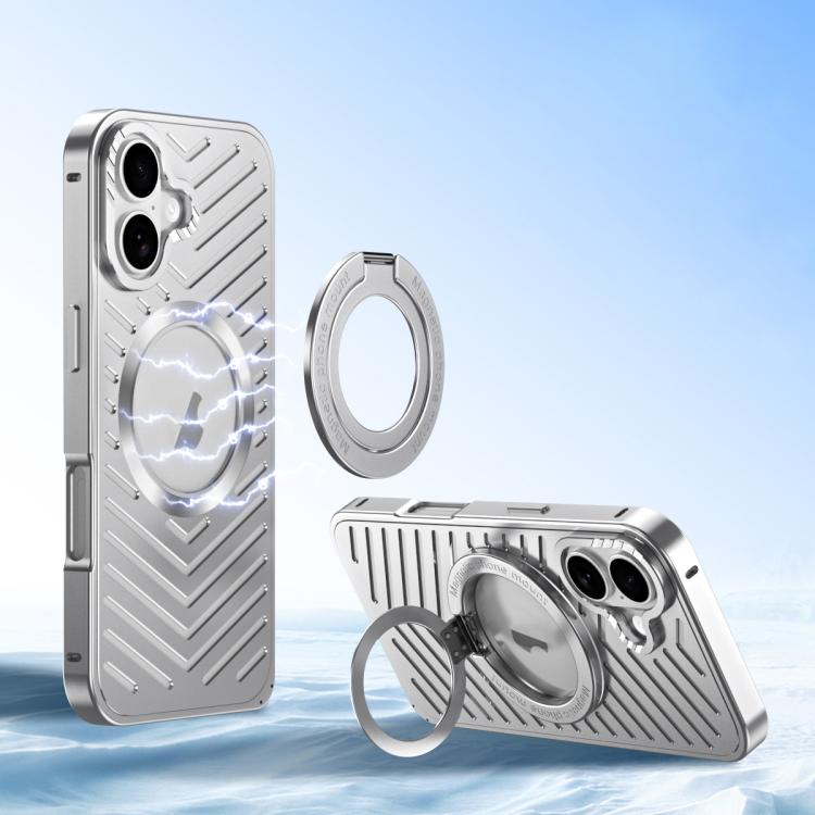 For iPhone 17 Cooling MagSafe Magnetic Holder Metal Phone Case