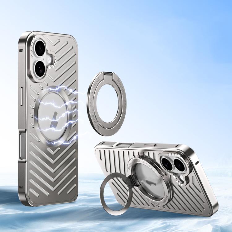 For iPhone 17 Cooling MagSafe Magnetic Holder Metal Phone Case