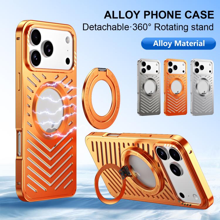 For iPhone 17 Cooling MagSafe Magnetic Holder Metal Phone Case