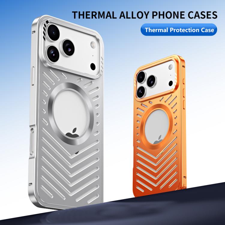 For iPhone 17 Cooling MagSafe Magnetic Holder Metal Phone Case
