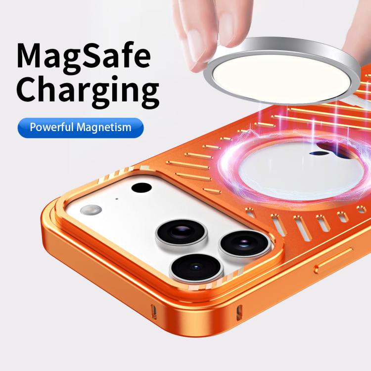 For iPhone 17 Cooling MagSafe Magnetic Holder Metal Phone Case