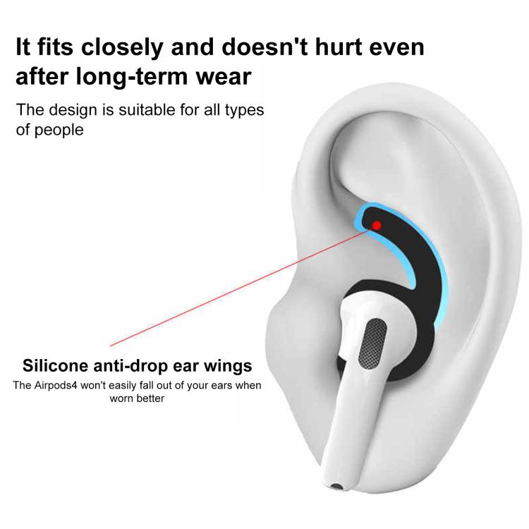 For AirPods 4 XDcase 3 Pairs Silicone Anti-slip Sports Ear Caps with Storage Case & Carabiner