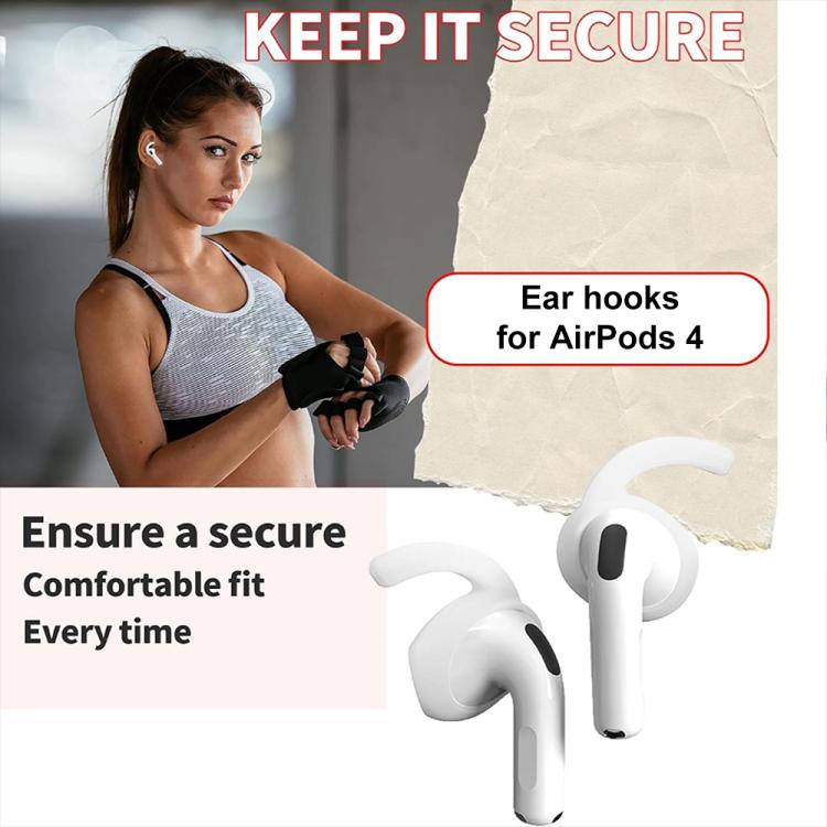 For AirPods 4 XDcase 3 Pairs Silicone Anti-slip Sports Ear Caps with Storage Case & Carabiner