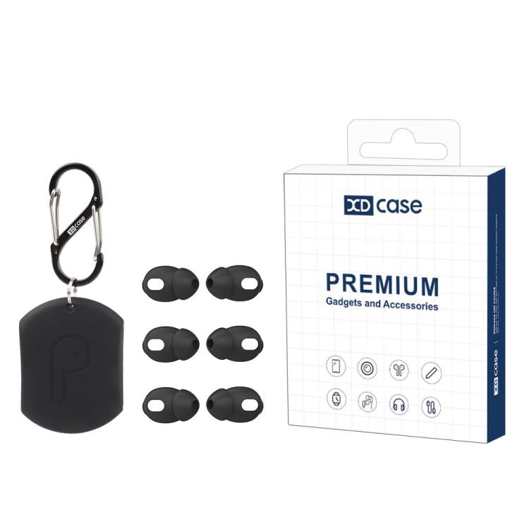 For AirPods 4 XDcase 3 Pairs Silicone Cover Ear Caps with Storage Case & Carabiner