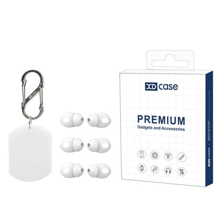 For AirPods 4 XDcase 3 Pairs Silicone Cover Ear Caps with Storage Case & Carabiner