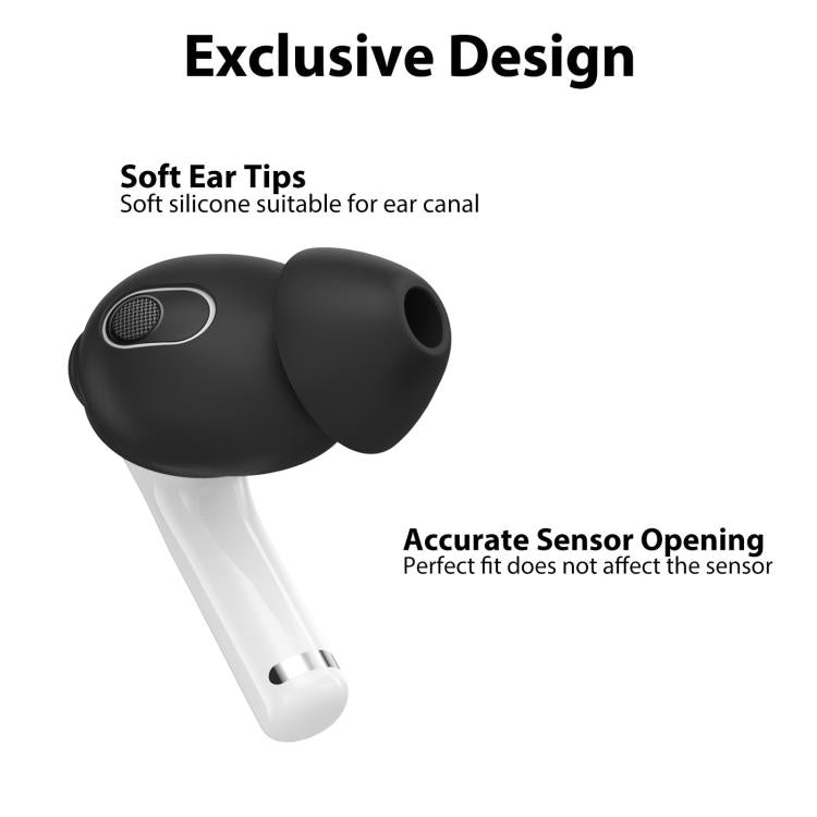 For AirPods 4 XDcase 3 Pairs Silicone Cover Ear Caps with Storage Case & Carabiner