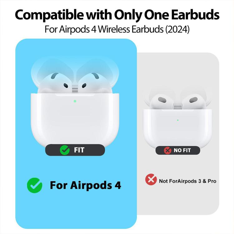 For AirPods 4 XDcase 3 Pairs Silicone Cover Ear Caps with Storage Case & Carabiner