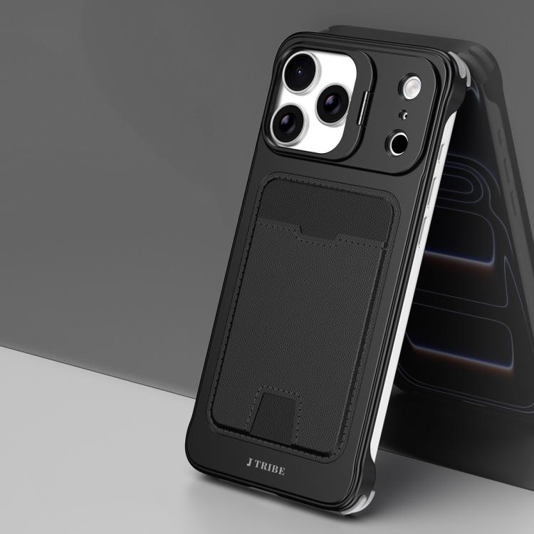 For iPhone 17 Pro Max J TRIBE Metal Frameless Card Slot Lens Holder Phone Case