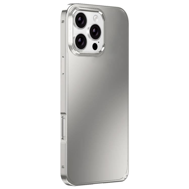 For iPhone 16 Pro Metal Frame Micro-frosted Back Panel Phone Case