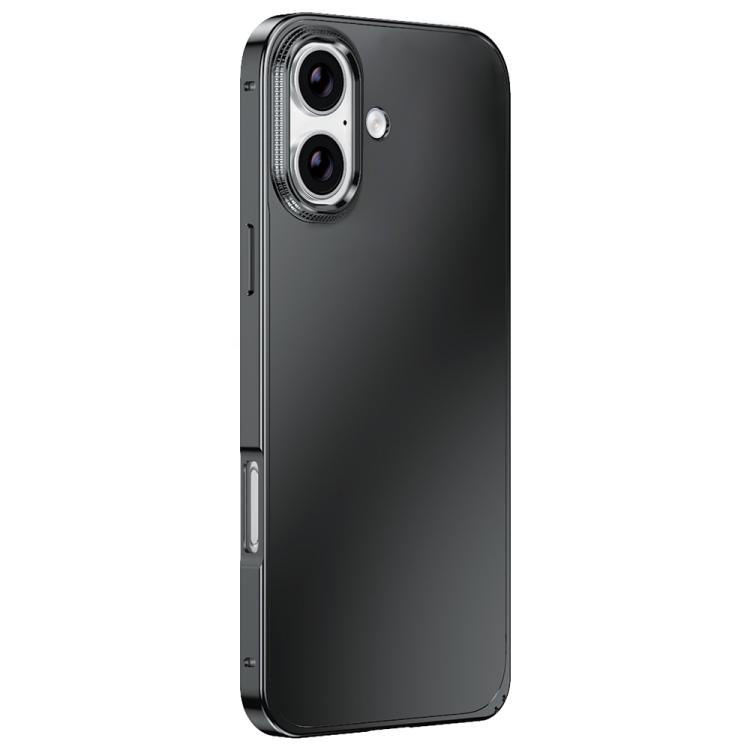 For iPhone 17 Metal Frame Micro-frosted Back Panel Phone Case
