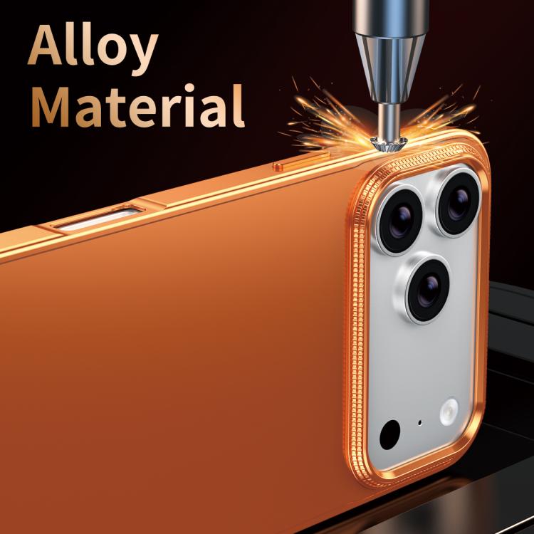 For iPhone 14 Pro Max Metal Frame Micro-frosted Back Panel Phone Case