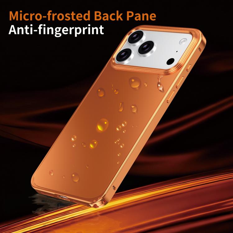 For iPhone 14 Pro Max Metal Frame Micro-frosted Back Panel Phone Case
