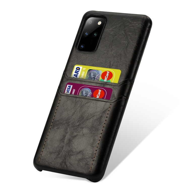 For Samsung Galaxy S20 Calf Texture PU + PC Protective Case with Card Slots(Brown)