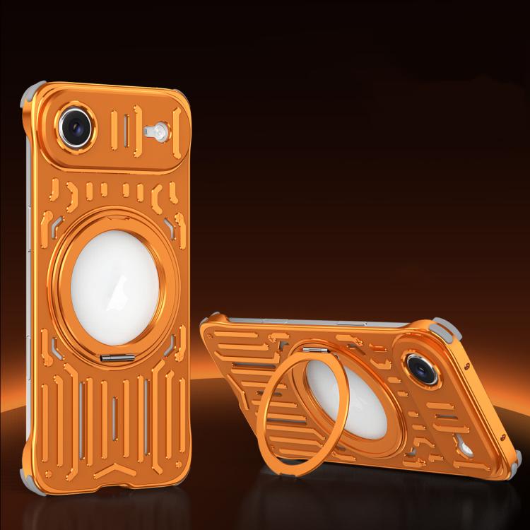 For iPhone Air Mech Series Cooling Rotating Holder Metal Frameless Phone Case
