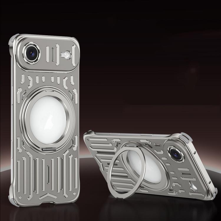 For iPhone Air Mech Series Cooling Rotating Holder Metal Frameless Phone Case