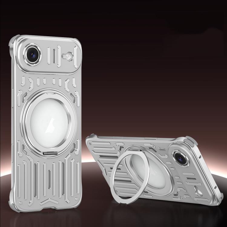 For iPhone Air Mech Series Cooling Rotating Holder Metal Frameless Phone Case