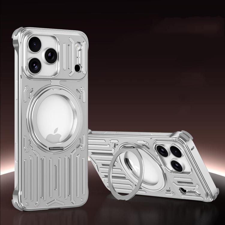 For iPhone 17 Pro Max Mech Series Cooling Rotating Holder Metal Frameless Phone Case