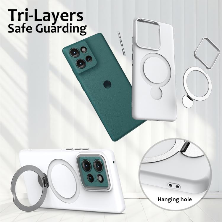 For Motorola Edge 50 Gen1.5 Pivot Ring Holder TPU Hybrid PC Phone Case