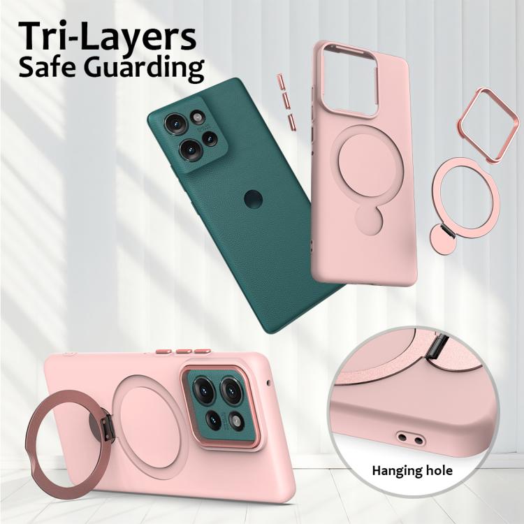 For Motorola Edge 50 Gen1.5 Pivot Ring Holder TPU Hybrid PC Phone Case