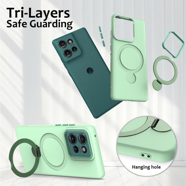 For Motorola Edge 50 Gen1.5 Pivot Ring Holder TPU Hybrid PC Phone Case