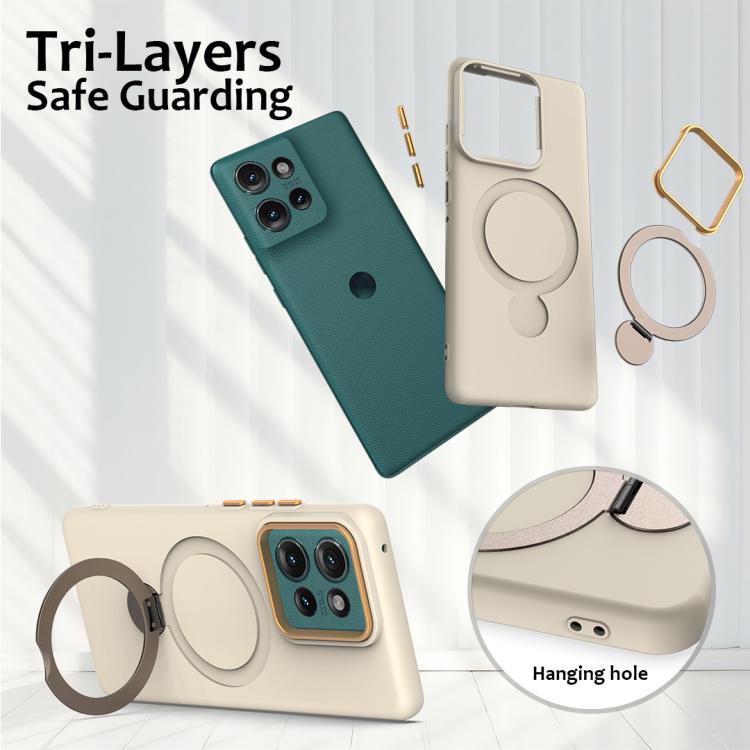 For Motorola Edge 50 Gen1.5 Pivot Ring Holder TPU Hybrid PC Phone Case