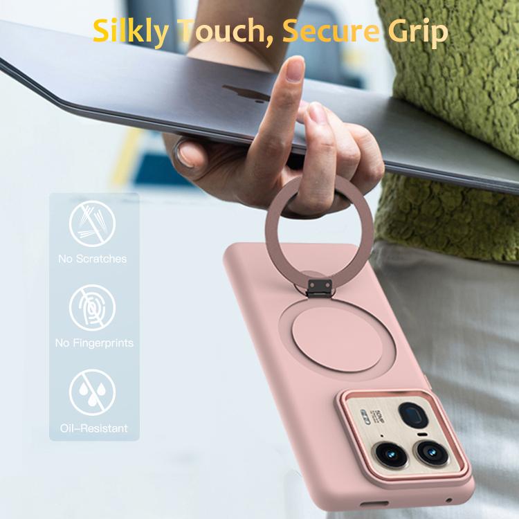 For Motorola Edge 50 Ultra / Moto X50 Ultra Gen1.5 Pivot Ring Holder TPU Hybrid PC Phone Case