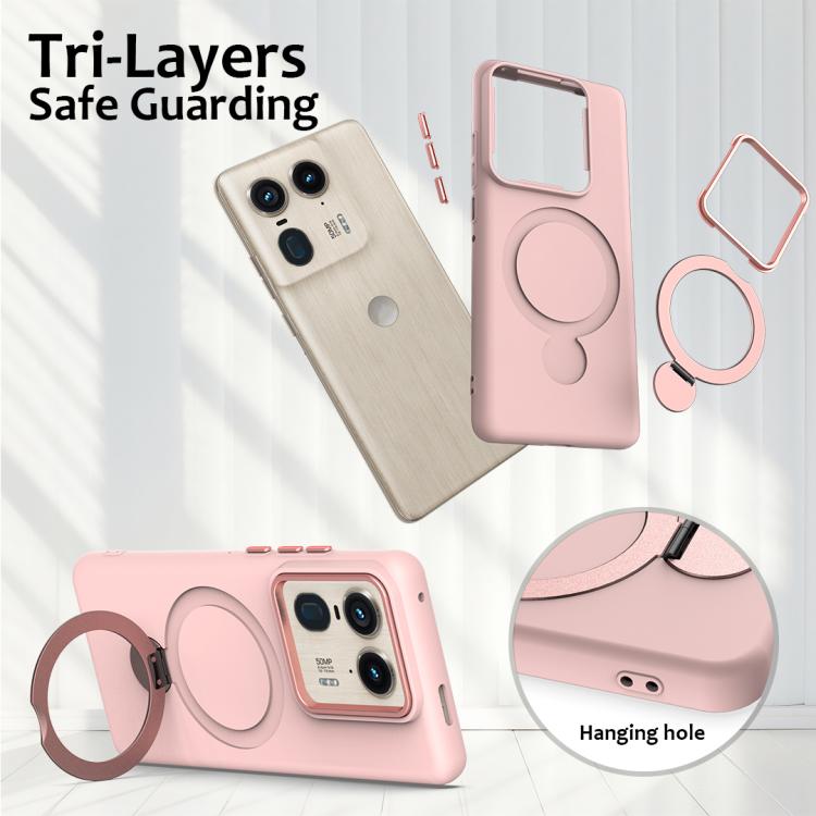 For Motorola Edge 50 Ultra / Moto X50 Ultra Gen1.5 Pivot Ring Holder TPU Hybrid PC Phone Case