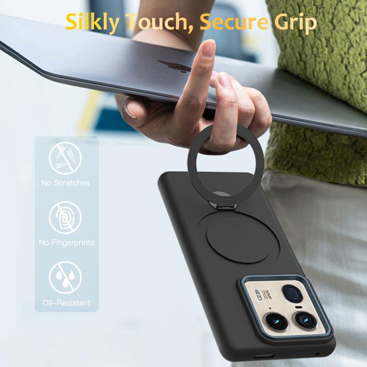 For Motorola Edge 50 Ultra / Moto X50 Ultra Gen1.5 Pivot Ring Holder TPU Hybrid PC Phone Case