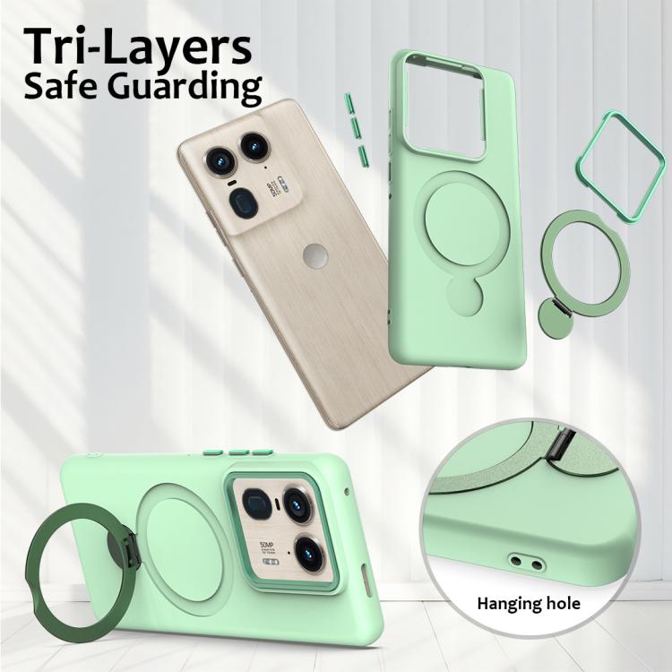 For Motorola Edge 50 Ultra / Moto X50 Ultra Gen1.5 Pivot Ring Holder TPU Hybrid PC Phone Case