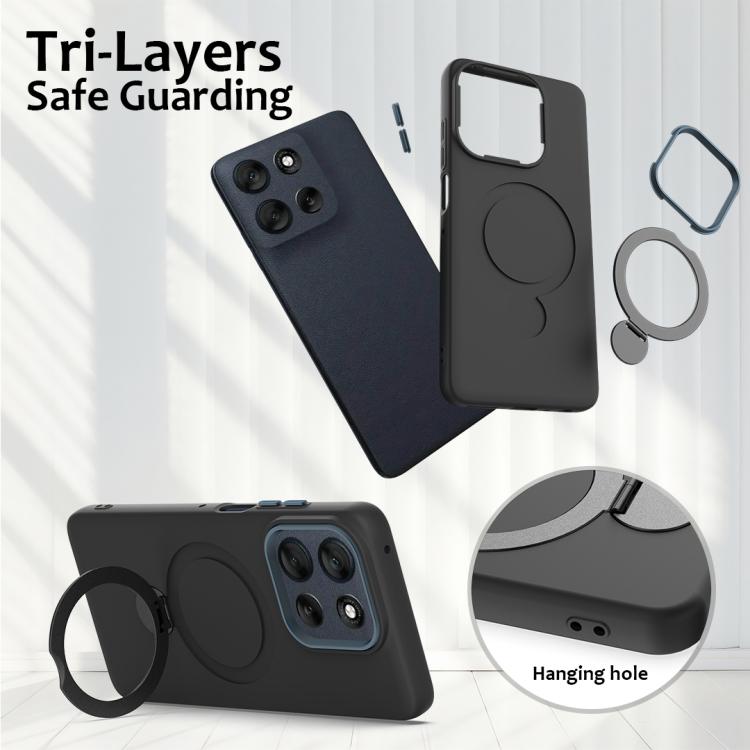 For Motorola Edge 60 Pro Gen1.5 Pivot Ring Holder TPU Hybrid PC Phone Case