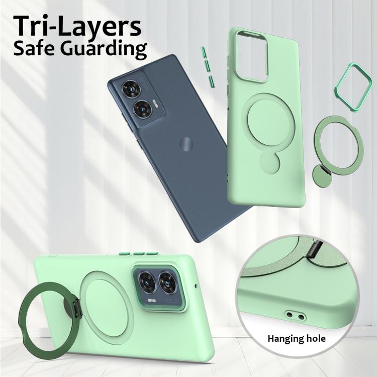 For Motorola Moto G35 Gen1.5 Pivot Ring Holder TPU Hybrid PC Phone Case
