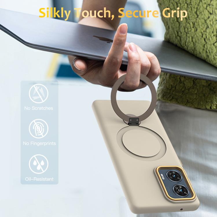 For Motorola Moto G35 Gen1.5 Pivot Ring Holder TPU Hybrid PC Phone Case