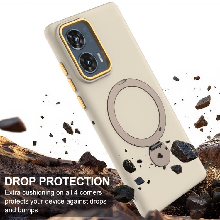 For Motorola Moto G35 Gen1.5 Pivot Ring Holder TPU Hybrid PC Phone Case