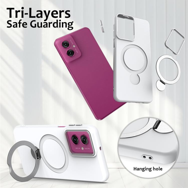 For Motorola Moto G55 Gen1.5 Pivot Ring Holder TPU Hybrid PC Phone Case