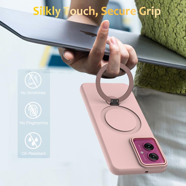 For Motorola Moto G55 Gen1.5 Pivot Ring Holder TPU Hybrid PC Phone Case