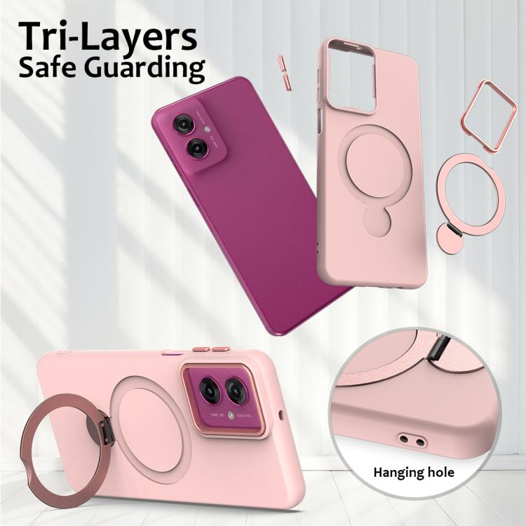 For Motorola Moto G55 Gen1.5 Pivot Ring Holder TPU Hybrid PC Phone Case