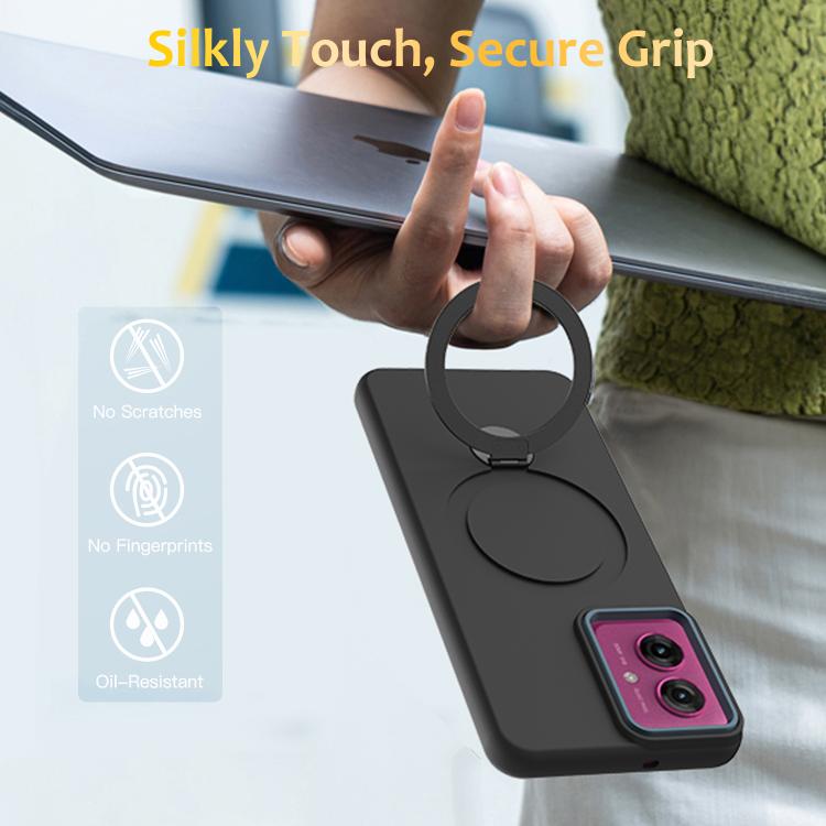 For Motorola Moto G55 Gen1.5 Pivot Ring Holder TPU Hybrid PC Phone Case
