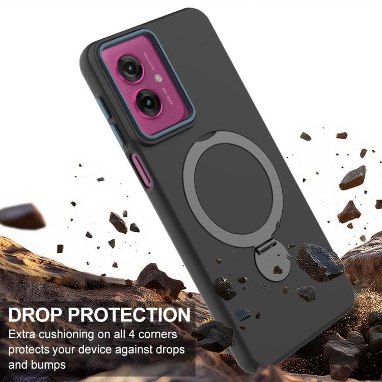 For Motorola Moto G55 Gen1.5 Pivot Ring Holder TPU Hybrid PC Phone Case