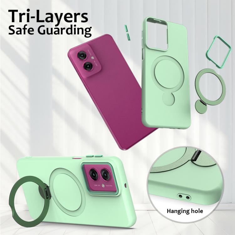 For Motorola Moto G55 Gen1.5 Pivot Ring Holder TPU Hybrid PC Phone Case