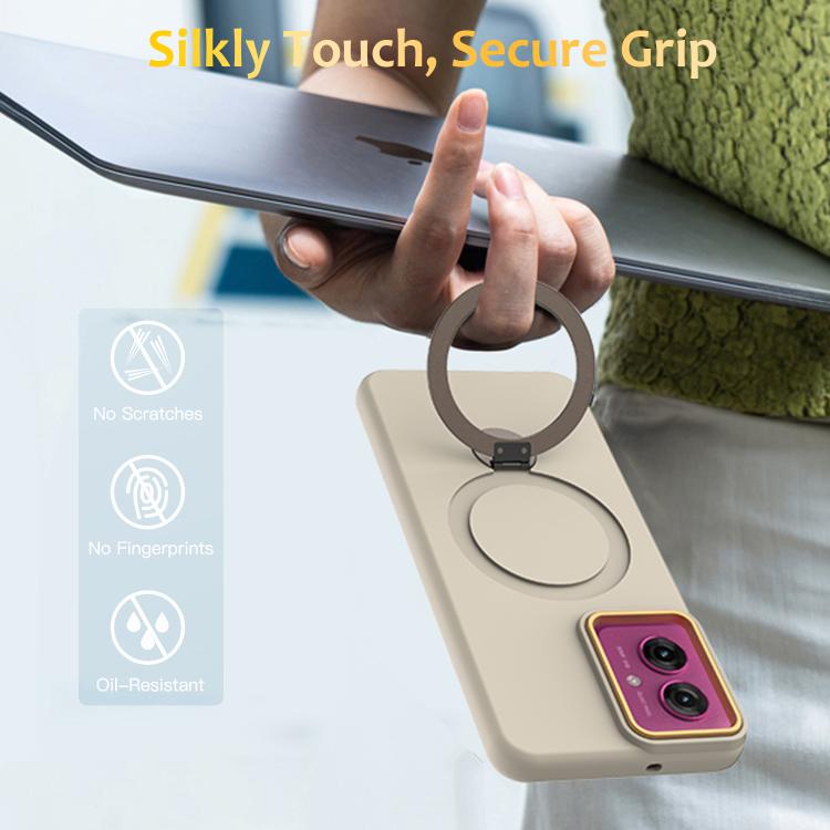 For Motorola Moto G55 Gen1.5 Pivot Ring Holder TPU Hybrid PC Phone Case